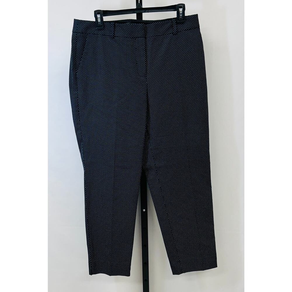 Talbots Hampshire Ankle Pants Curvy Fit | Size Medium Petite Black Dot